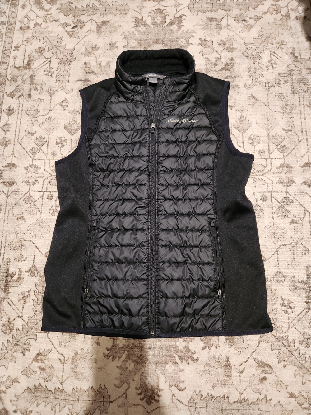 Eddie Bauer Black Quilted Hybrid Vest